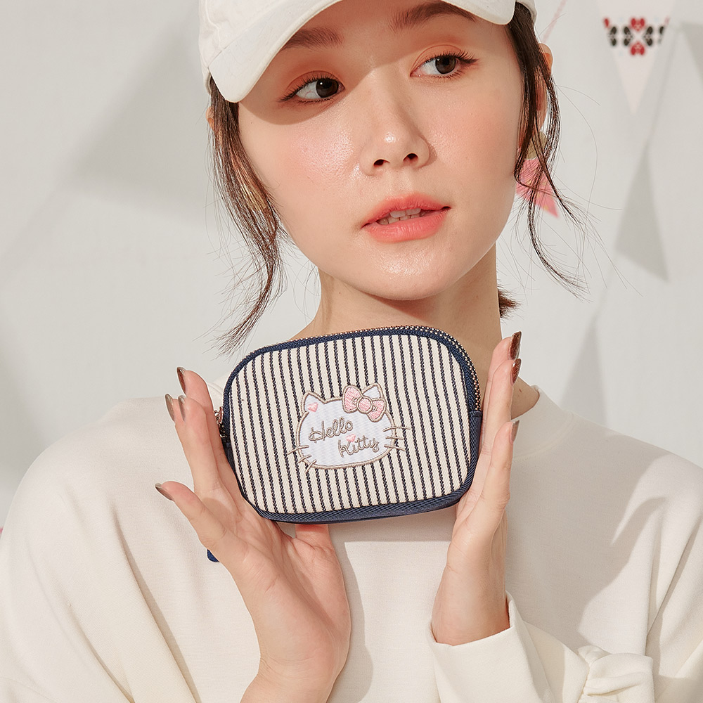 【Hello Kitty】甜心凱蒂-雙層零錢包-深藍 KT03D05NY(23SG)(11GI)