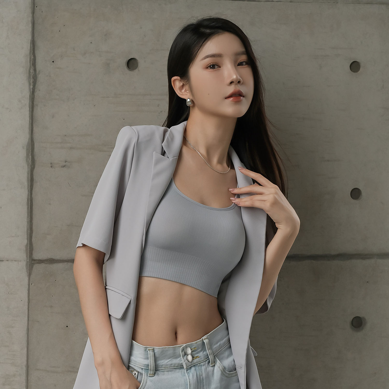 [Banana Pie]BRA TOP 動不動都在呼吸舒適寬領無鋼圈短背心-寧靜藍_0