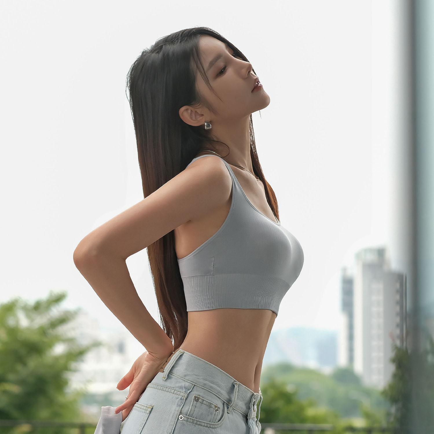 [Banana Pie]BRA TOP 動不動都在呼吸舒適寬領無鋼圈短背心-寧靜藍_1