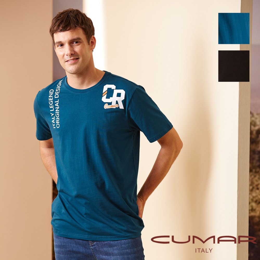 CUMAR 男裝短袖冰瓷棉印花圓領衫 / 238295