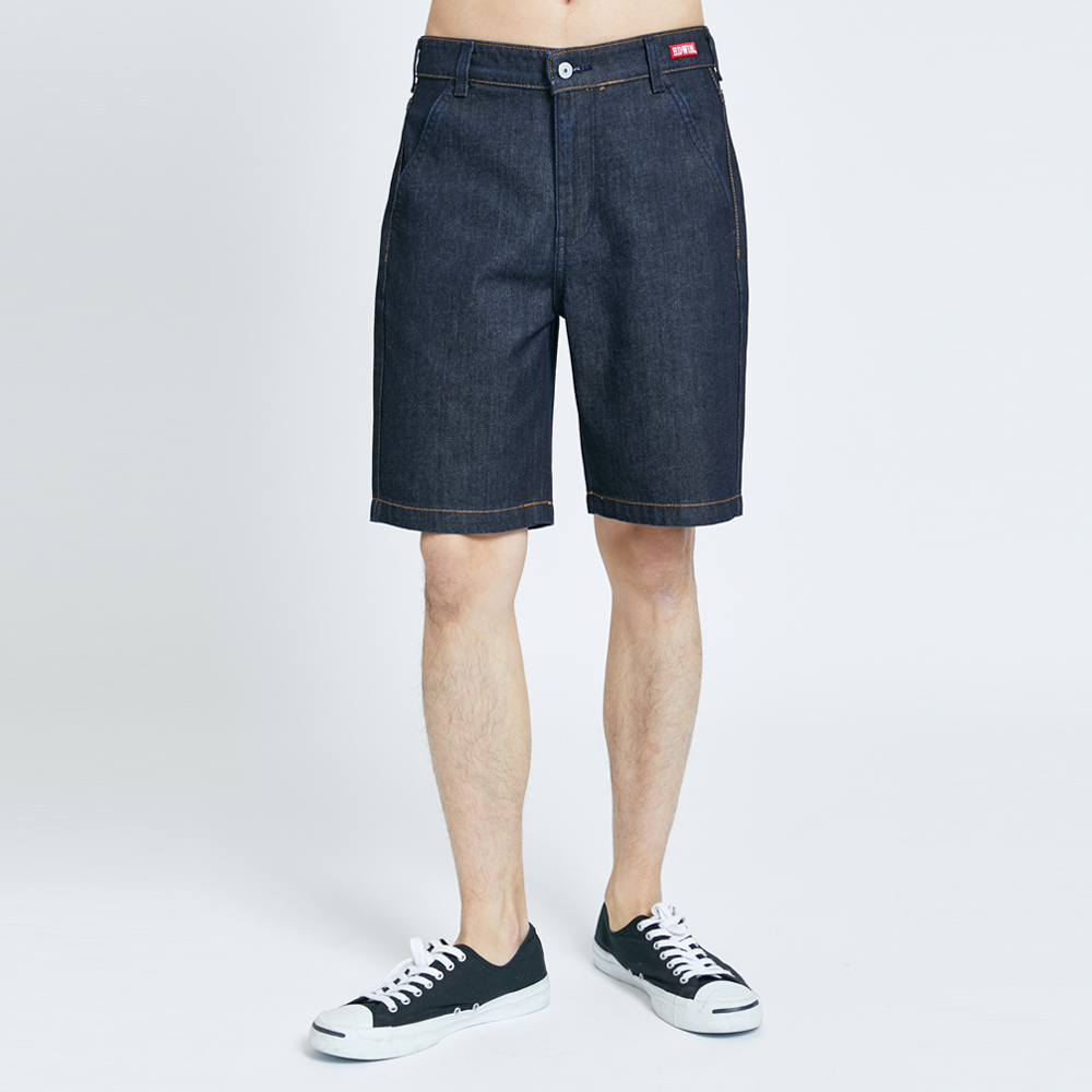 EDWIN｜男裝｜素色斜袋小LOGO丹寧短褲
