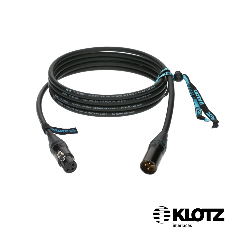 【KLOTZ】TITANIUM 麥克風線 1米/3米/5米/10米 黑 (XLR公 - XLR母) Neutrik® 公司貨_0