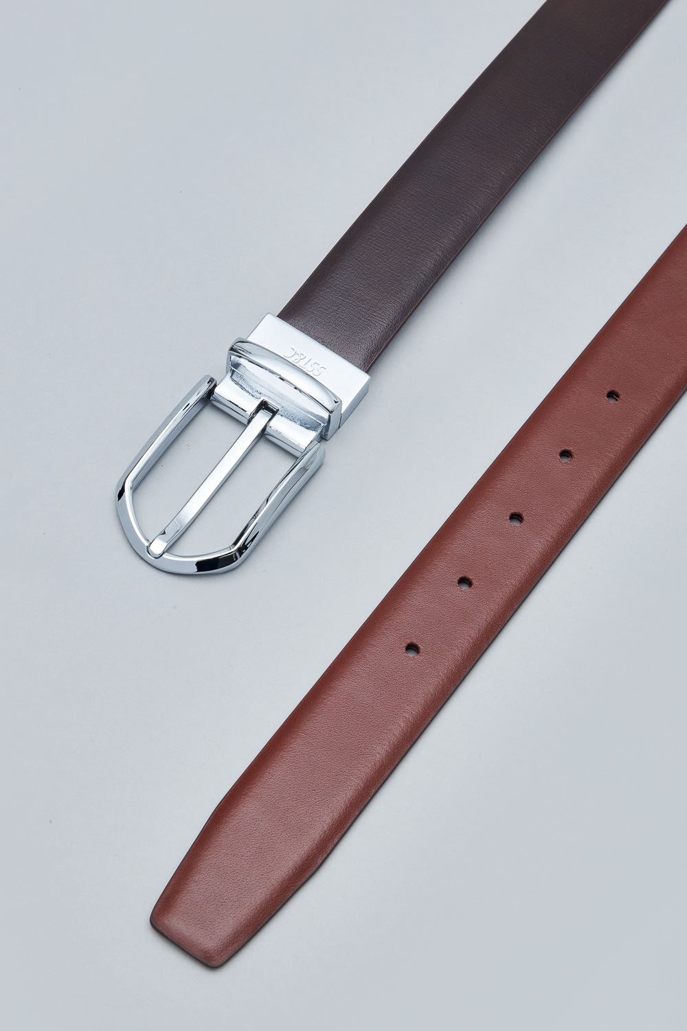 SST&C Dark Brown & Saddle Brown Back Turn Pin Buckle Belt | 1712305001  (Outlet)_3
