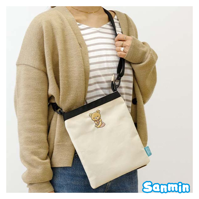 【Rilakkuma/拉拉熊】露營系列刺繡側背包_1