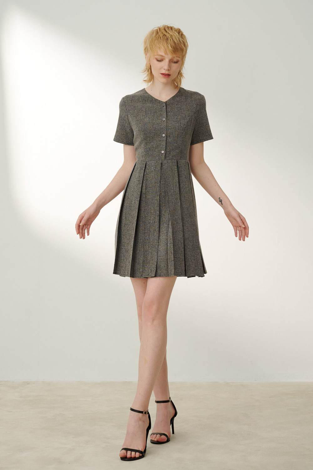 SST&C Black Pleated Dress | 8562306002  (Outlet)_2