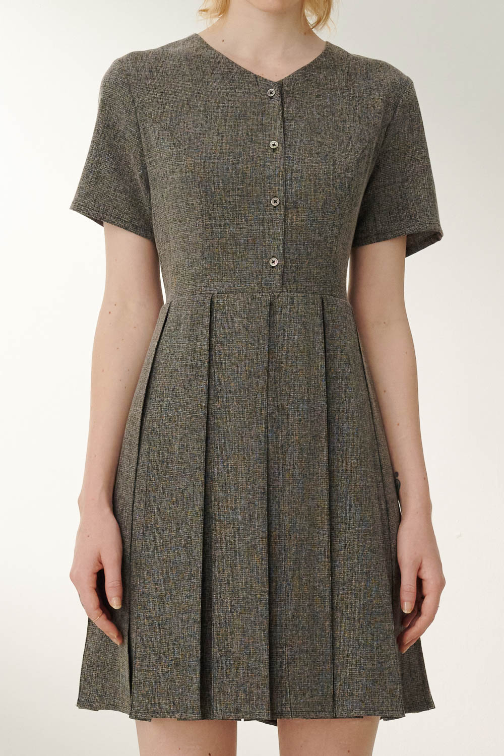 SST&C Black Pleated Dress | 8562306002  (Outlet)_4