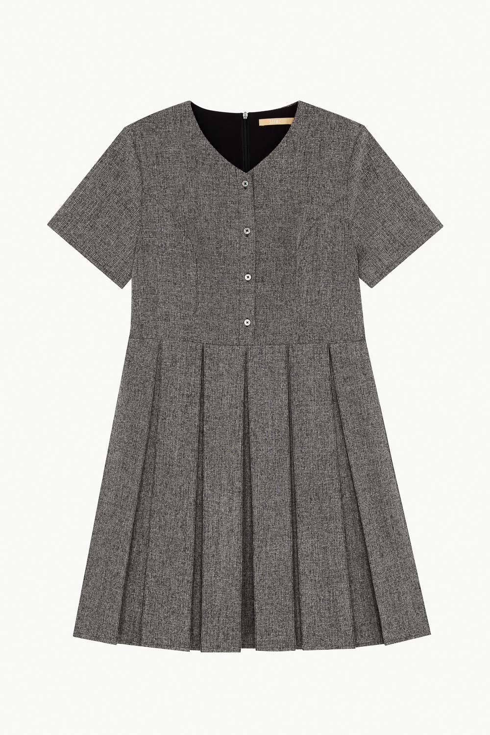 SST&C Black Pleated Dress | 8562306002  (Outlet)_7
