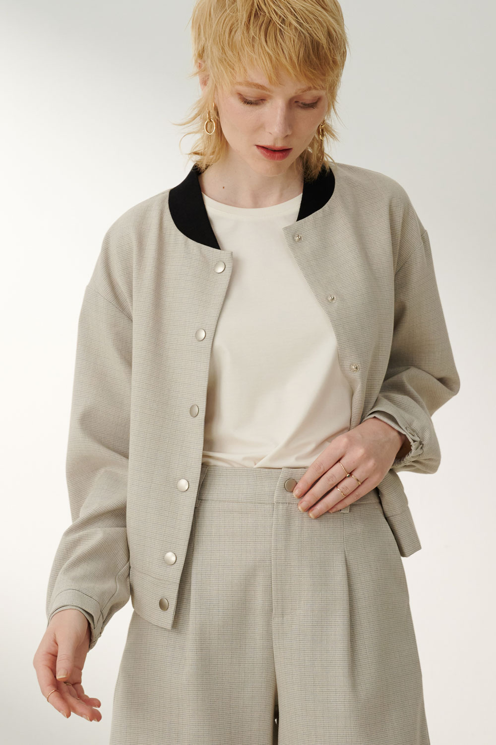 SST&C Light Beige Textured Casual Jacket | 8162306001  (Outlet)_1