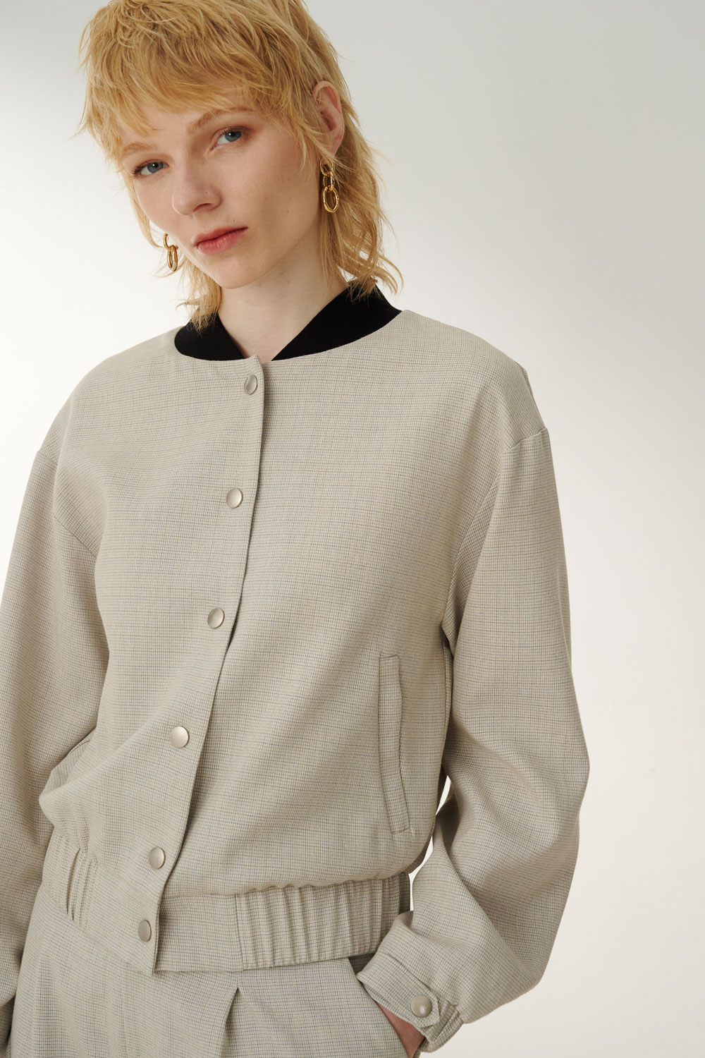 SST&C Light Beige Textured Casual Jacket | 8162306001  (Outlet)_3