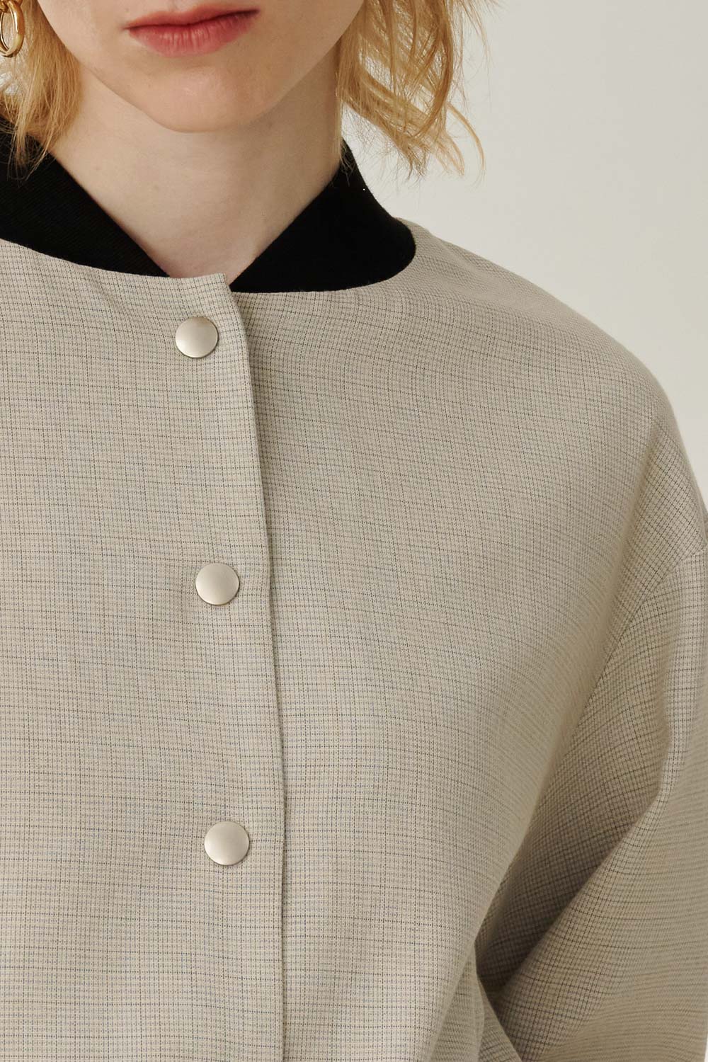 SST&C Light Beige Textured Casual Jacket | 8162306001  (Outlet)_5