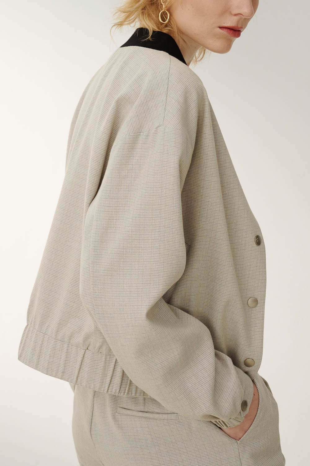 SST&C Light Beige Textured Casual Jacket | 8162306001  (Outlet)_6