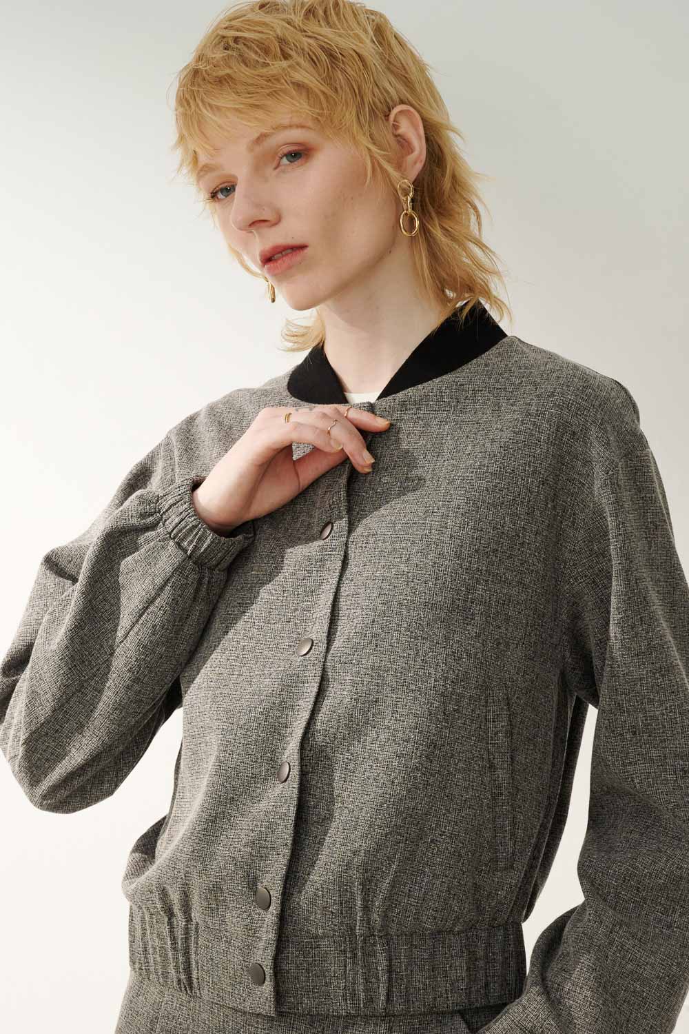 SST&C Black Textured Casual Jacket | 8162306002  (Outlet)_3