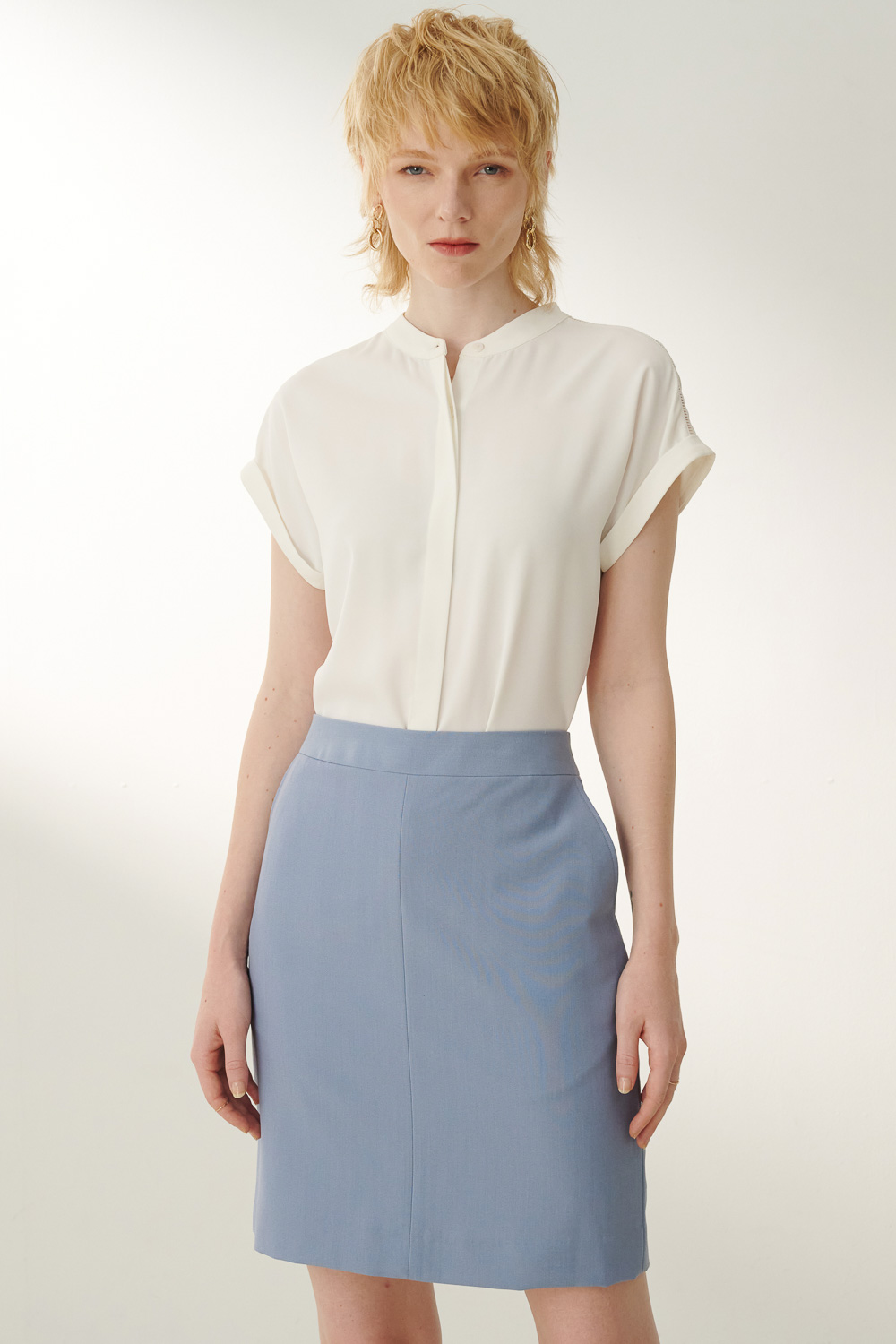 SST&C Baby Blue Suit and Narrow Skirt | 7462304005  (Outlet)_0