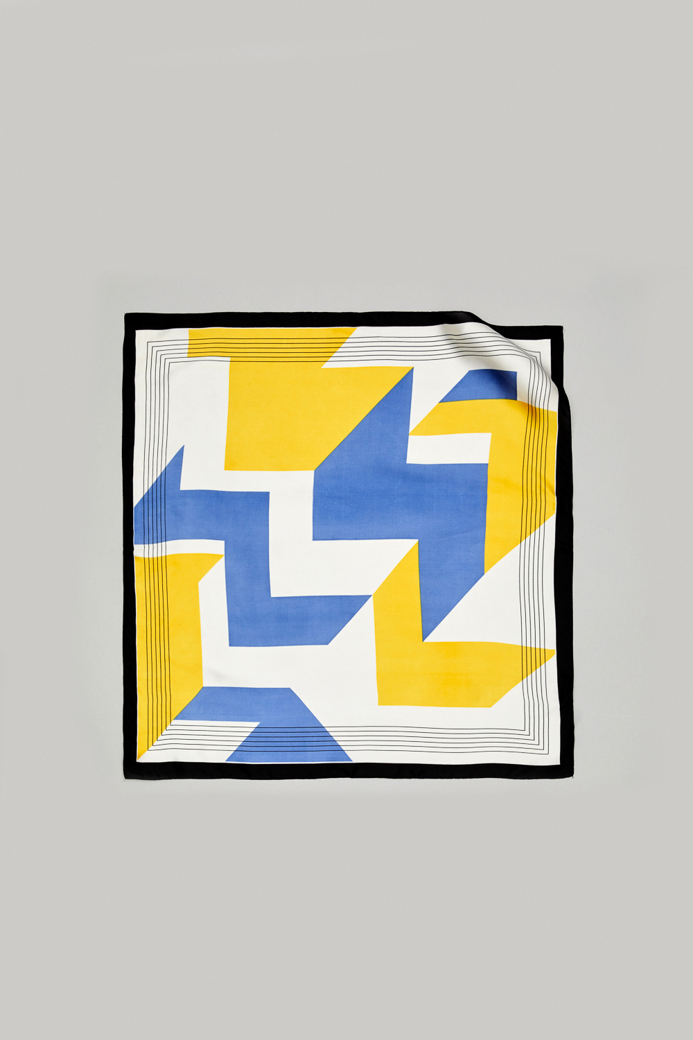 SST&C Yellow and Blue Geometric Scarf | 9462305002  (Outlet)_0
