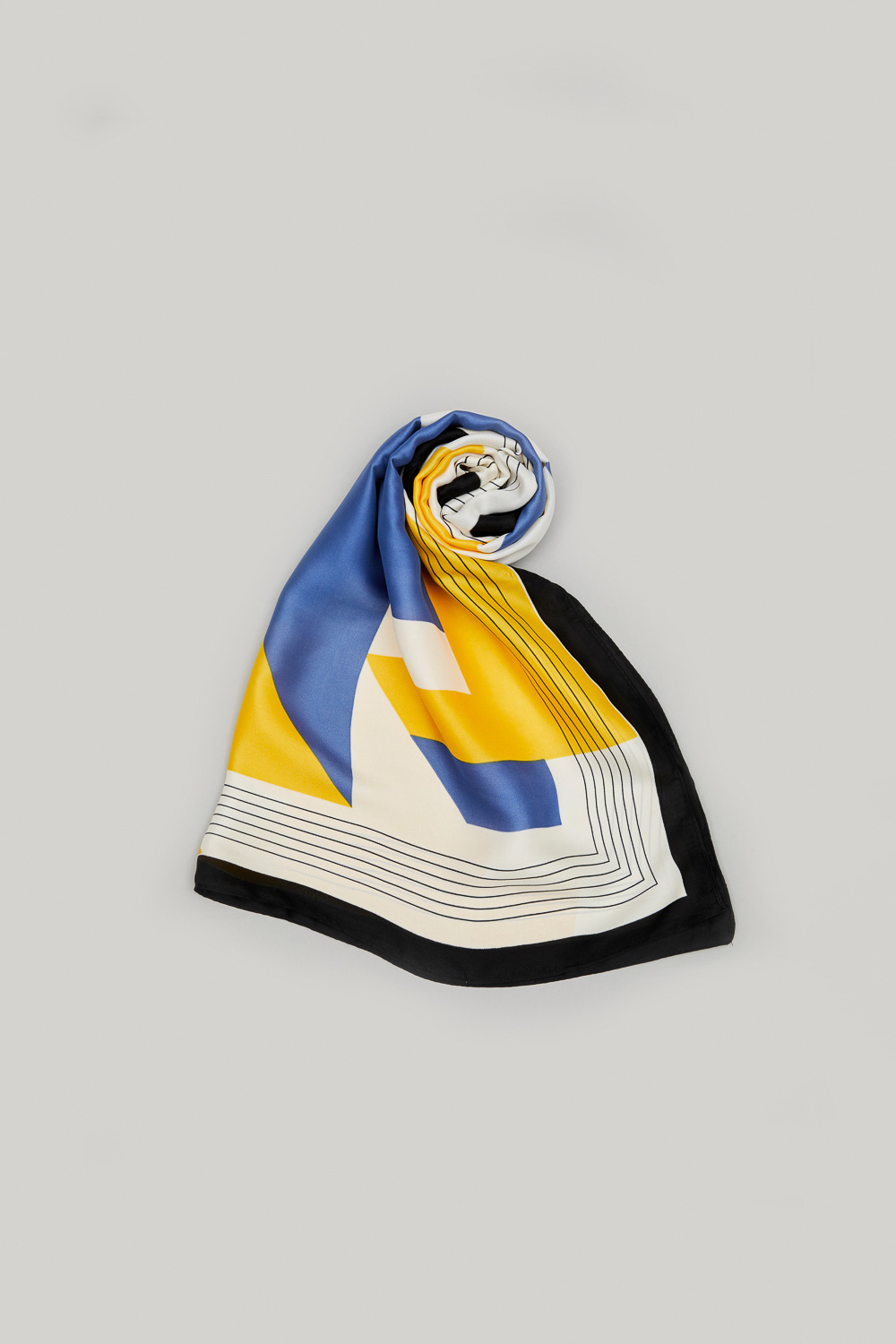 SST&C Yellow and Blue Geometric Scarf | 9462305002  (Outlet)_1