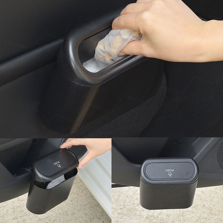 掛式汽車翻蓋垃圾桶 車用垃圾桶 車載小垃圾桶 汽車椅背車門掛式儲物盒 收納盒 汽車用品【BF0413】《約翰家庭百貨_9