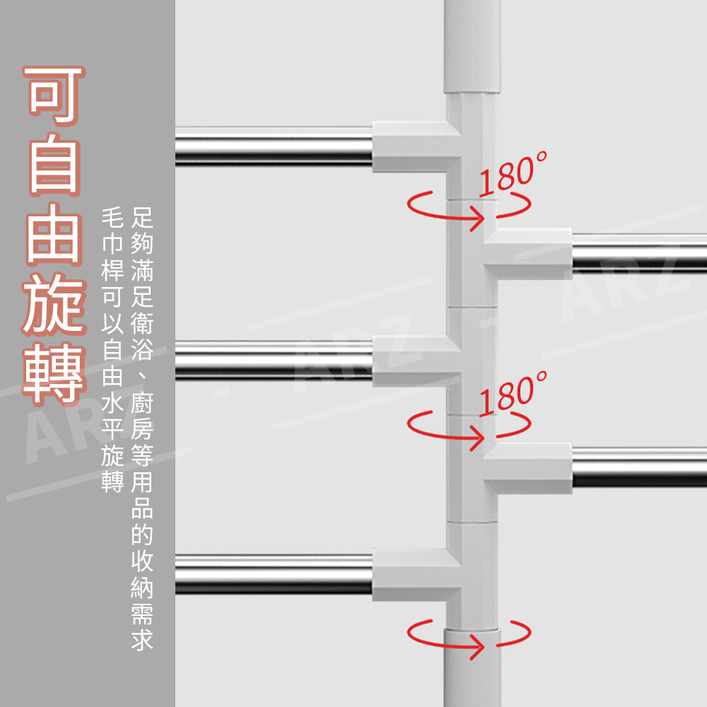 旋轉毛巾架 抹布架 【E109】 晾曬架 毛巾桿 無痕毛巾架 浴室 廚房收納 抹布置物架 旋轉抹布架 廚房紙巾架 衣架收納 衛浴置物架 無痕 免打孔 抹布掛架 收納用品 衛浴用品 生活用品 餐廚用品_2