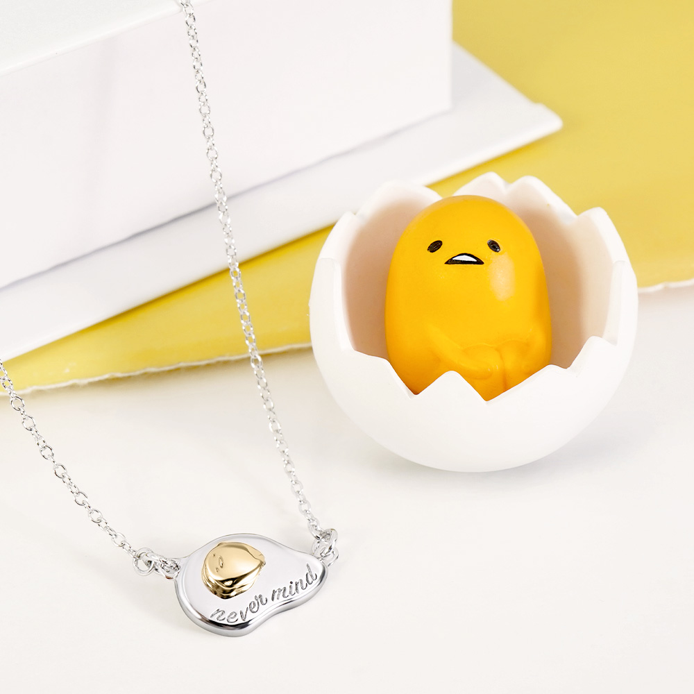 Gudetama & Me 系列-蛋黃哥荷包蛋刻字純銀項鍊_1
