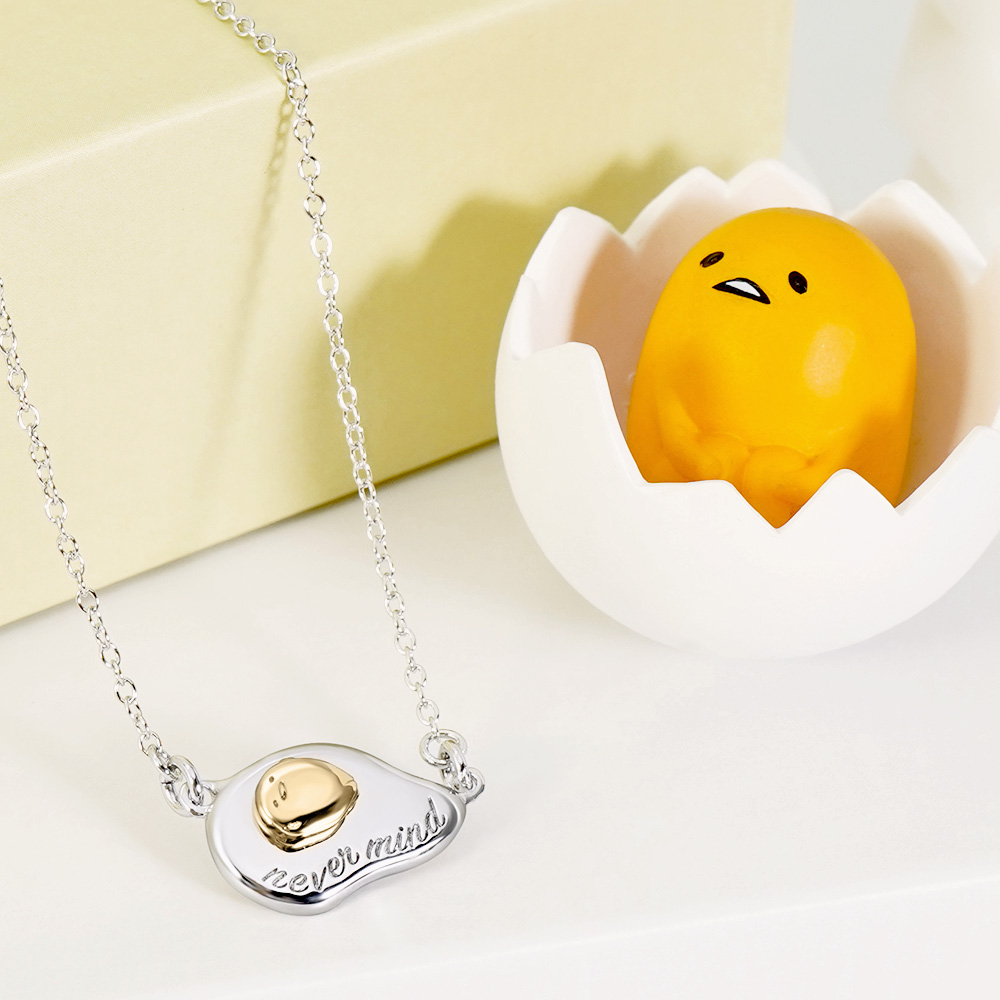 Gudetama & Me 系列-蛋黃哥荷包蛋刻字純銀項鍊_3
