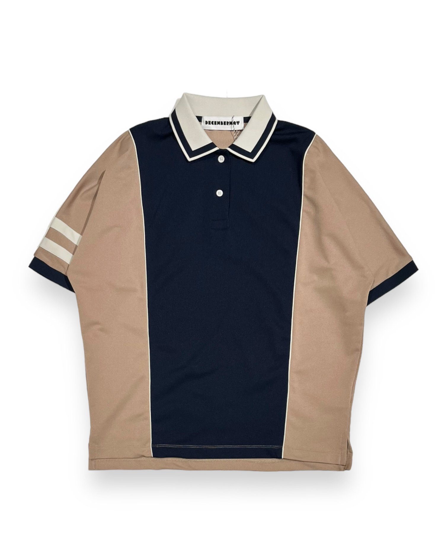 【DECEMBERMAY】Bicolor Dolman sleeve polo_WOMEN 2-305-0124