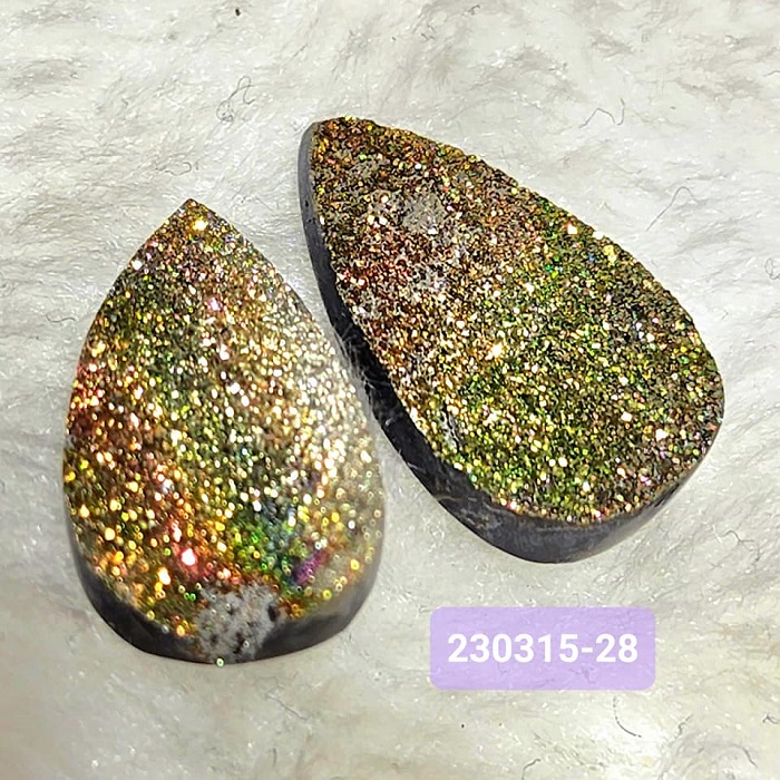 【土桑精品】彩虹黃鐵礦珠寶片230315-28&29號(共2)(Pyrite) ~對應太陽神經叢，提升自信、增加記憶，追求工作時使用_1
