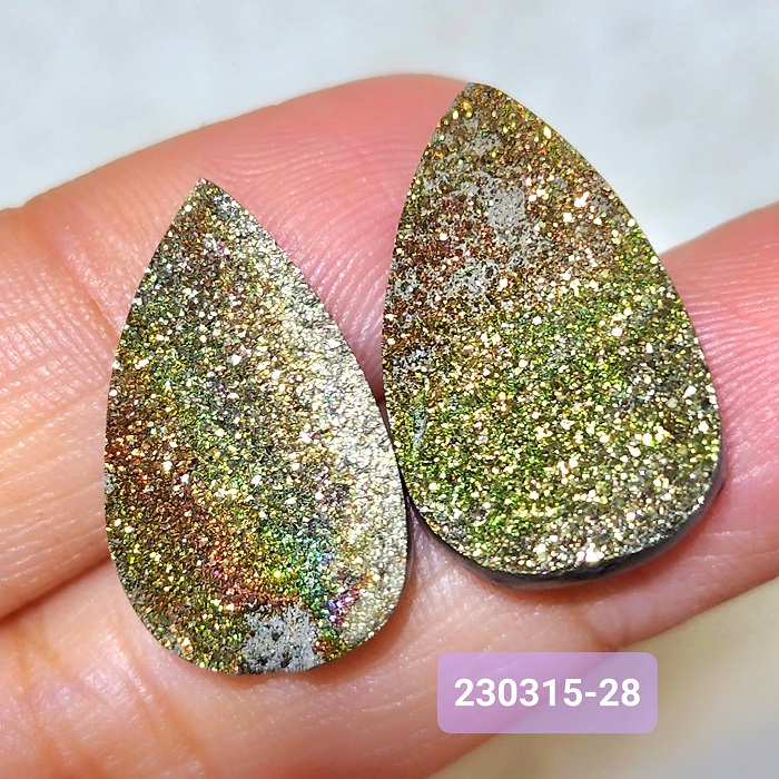 【土桑精品】彩虹黃鐵礦珠寶片230315-28&29號(共2)(Pyrite) ~對應太陽神經叢，提升自信、增加記憶，追求工作時使用_2