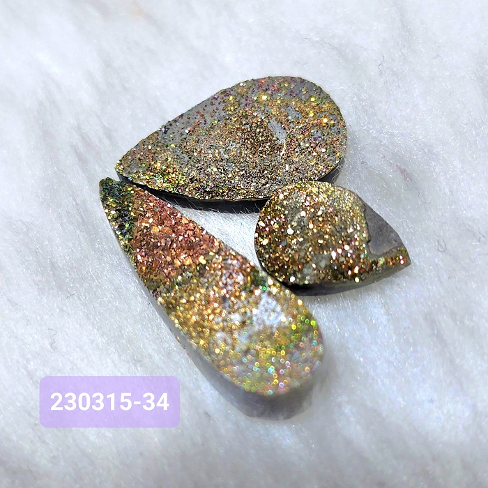 【土桑精品】彩虹黃鐵礦珠寶片230315-33號(共2)&34號(共3)(Pyrite) ~對應太陽神經叢，提升自信、增加記憶，追求工作時使用_4