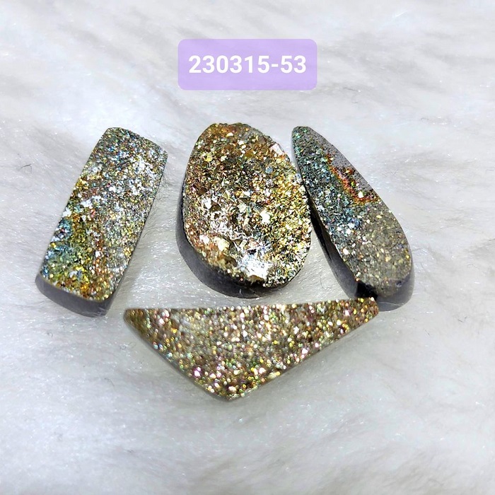 【土桑精品】彩虹黃鐵礦珠寶片230315-53&55&56號 Pyrite 金工設計 編織 自信 財富 考試 火元素_1