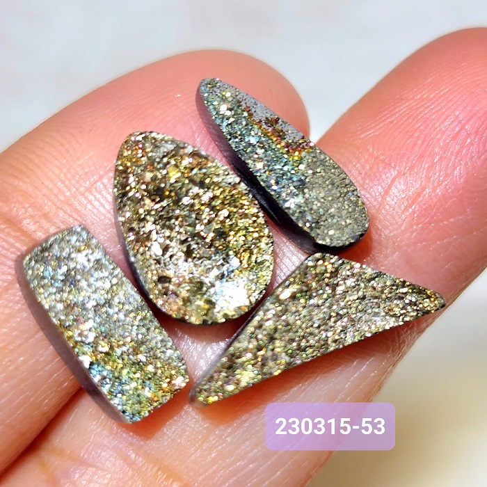 【土桑精品】彩虹黃鐵礦珠寶片230315-53&55&56號 Pyrite 金工設計 編織 自信 財富 考試 火元素_2