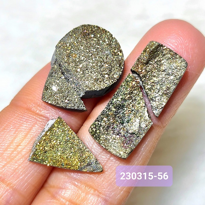 【土桑精品】彩虹黃鐵礦珠寶片230315-53&55&56號 Pyrite 金工設計 編織 自信 財富 考試 火元素_4