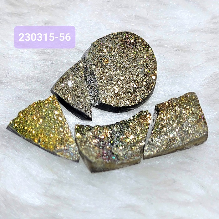 【土桑精品】彩虹黃鐵礦珠寶片230315-53&55&56號 Pyrite 金工設計 編織 自信 財富 考試 火元素_5