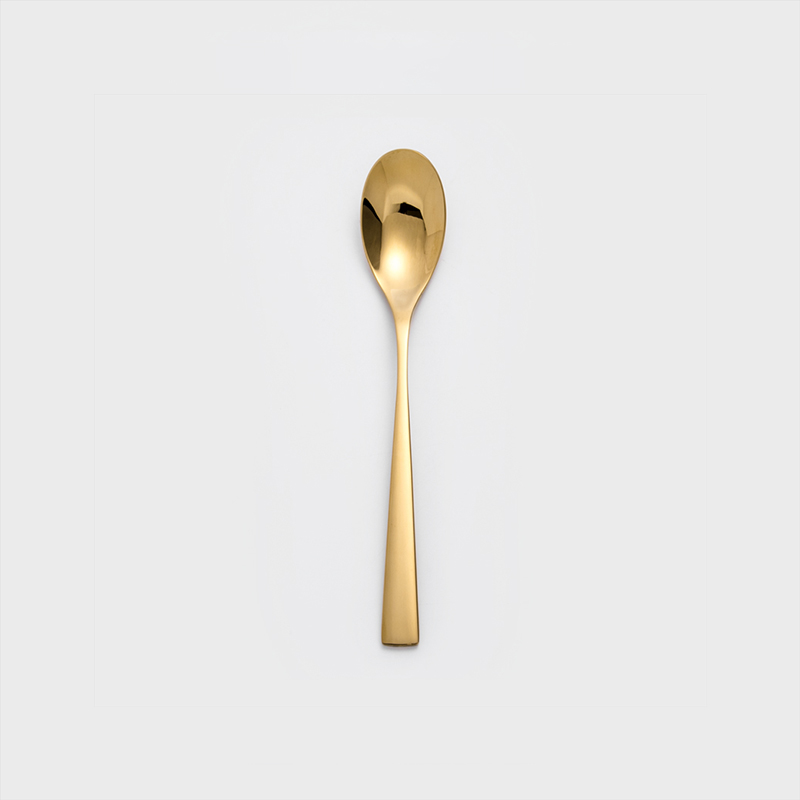 歐式 金陵典雅 13.5cm 不銹鋼小匙│亮金_0