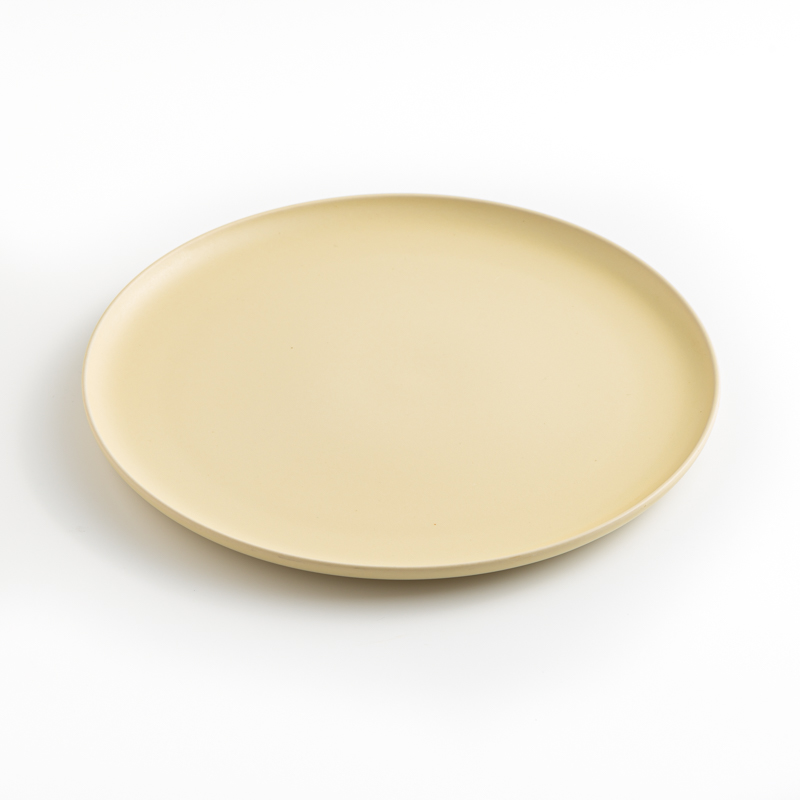WAGA 啞光粉釉 28cm 陶瓷大盤｜嫩黃｜單品_0