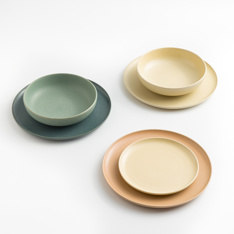 WAGA 啞光粉釉 28cm 陶瓷大盤｜嫩黃｜單品_4