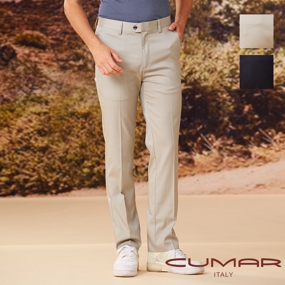 CUMAR 男裝春夏天絲平面彈性休閒長褲 / 238119