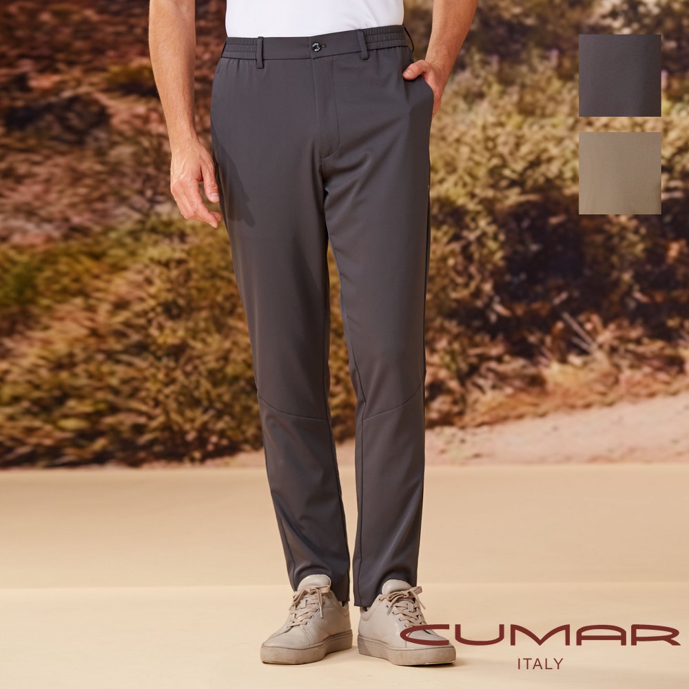 CUMAR 男裝春夏平面鬆緊彈性休閒長褲 / 238120