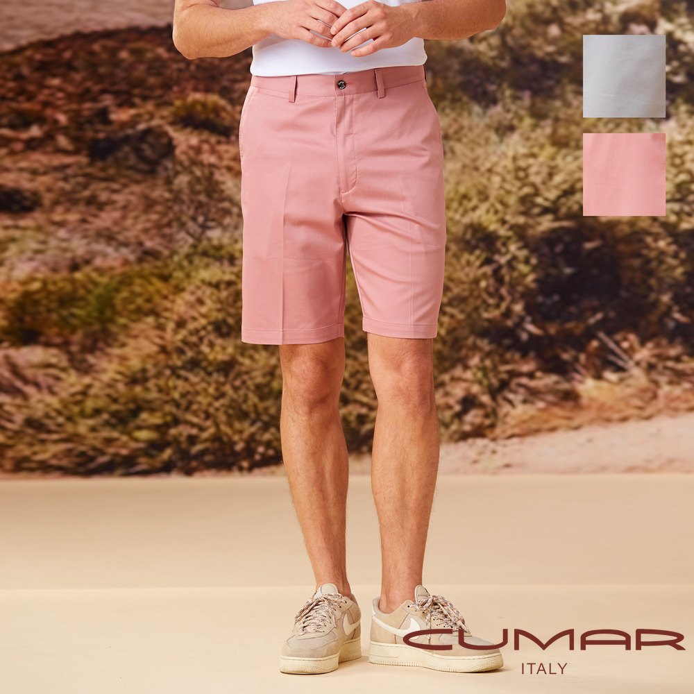 CUMAR 男裝春夏平面彈性休閒短褲 / 238151