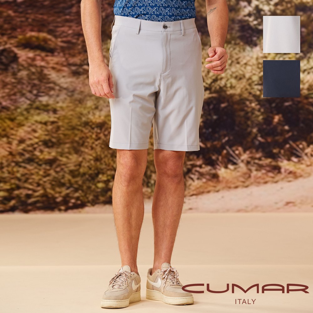 CUMAR 男裝春夏環保紗平面彈性休閒短褲 / 238154