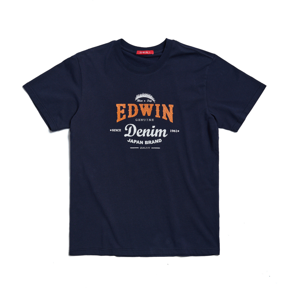 EDWIN｜男裝｜龜裂字圓領短袖T恤