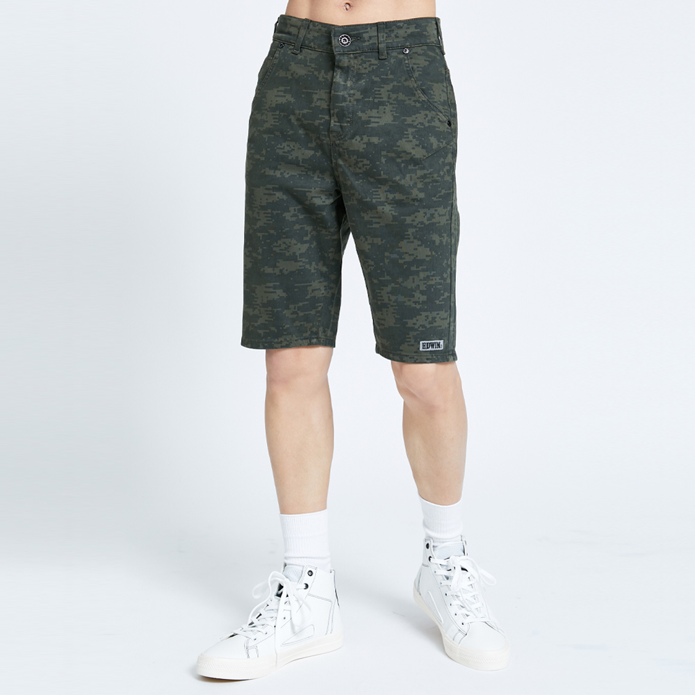 EDWIN｜JERSEYS｜加大碼｜男裝｜超涼感迷彩丹寧迦績短褲