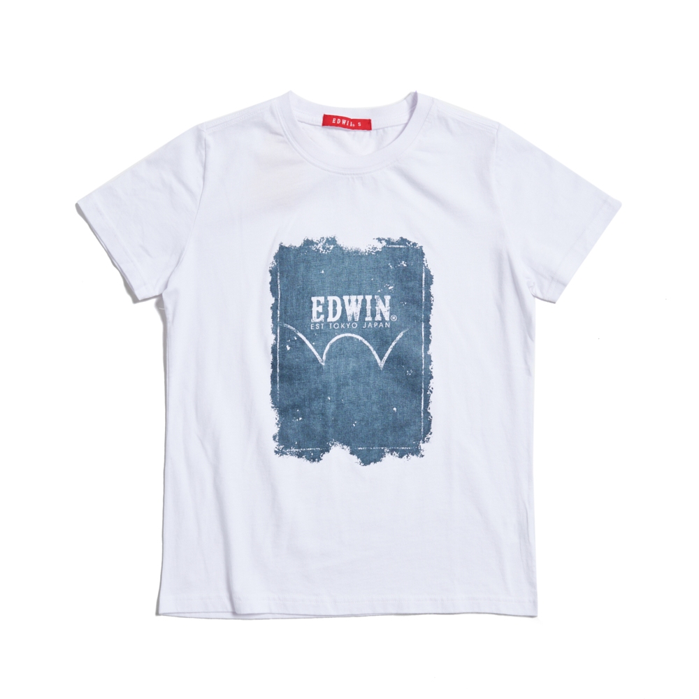 EDWIN｜女裝｜牛仔印花LOGO短袖T恤