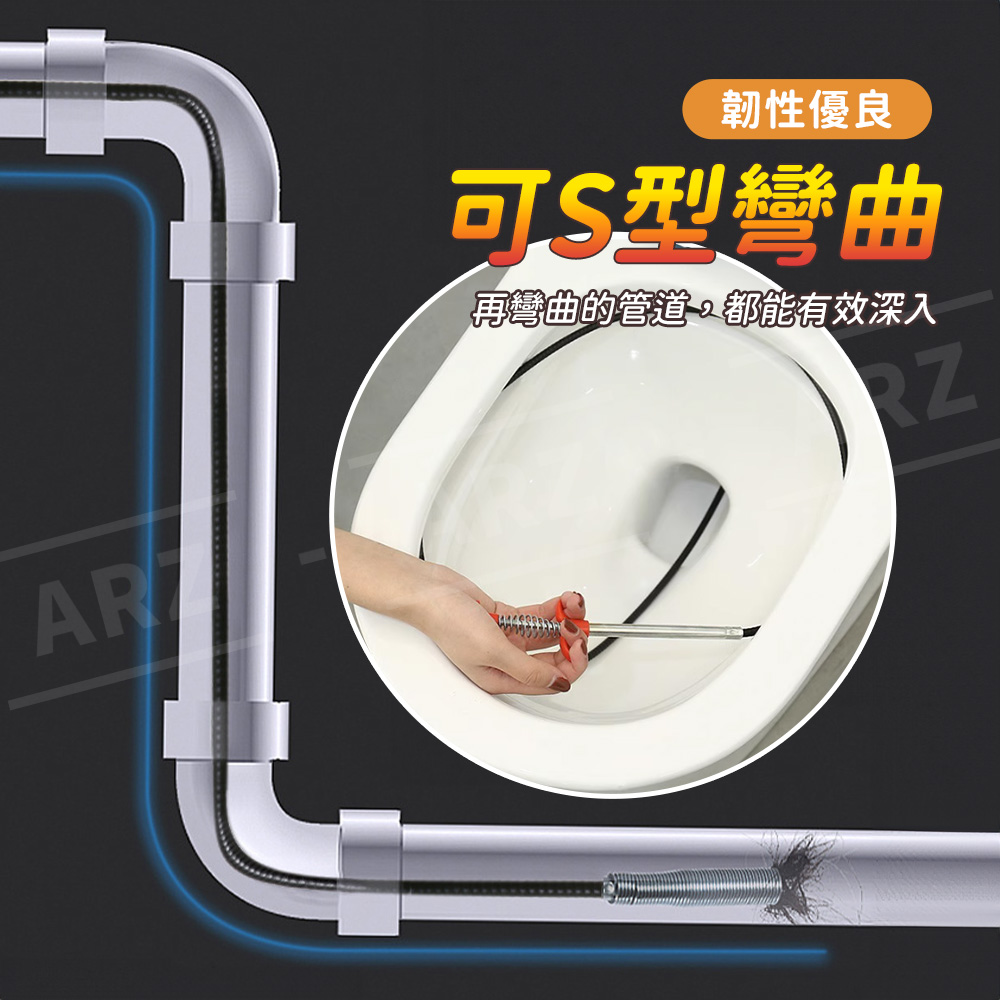 升級加長 管道疏通器 【E131】 水管疏通器 疏通夾 排水管疏通器 通馬桶 通水管 水管夾 通管器 水管清潔 衛浴用品 居家用品_5