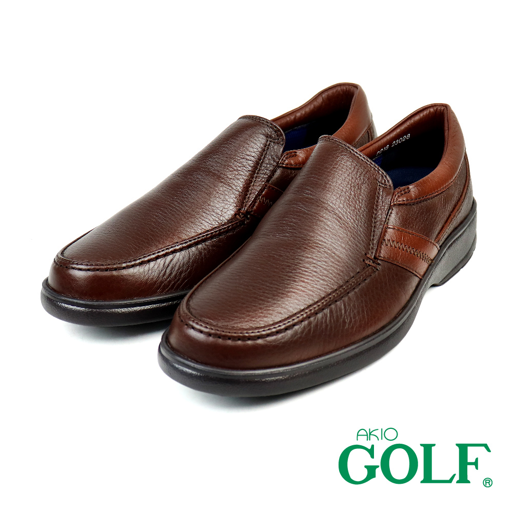 【AKIO GOLF】紓壓抗震輕便懶人休閒鞋 深棕色(GF2216-DBR)