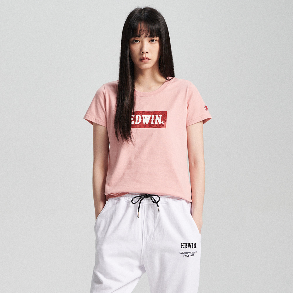 EDWIN｜女裝｜佩斯里紋短袖T恤