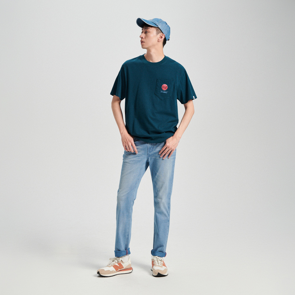 EDWIN｜男裝｜寬版口袋短袖T恤
