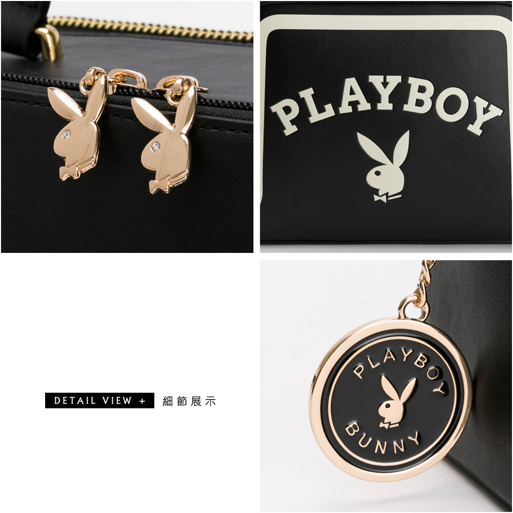 台湾 PLAYBOY - ハンドバッグ ロングショルダーストラップ付き Emblem 