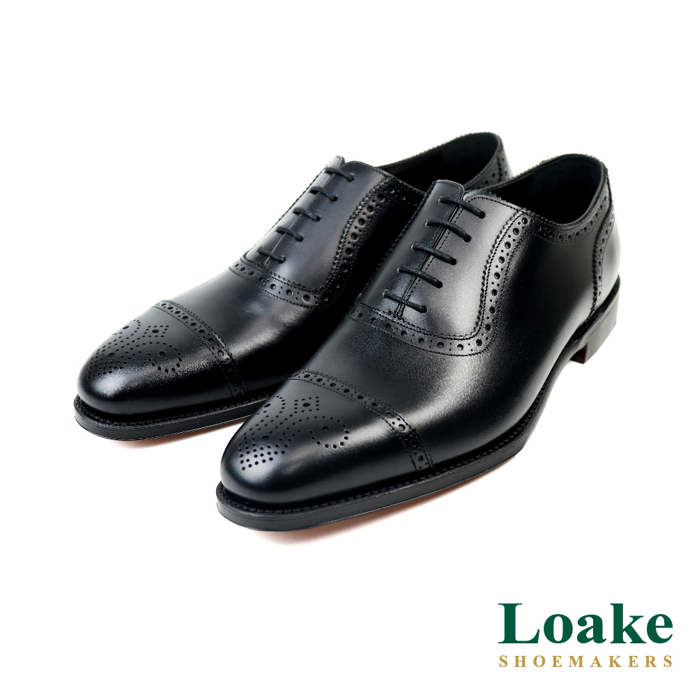 【Loake】質感翼紋雕花牛津鞋 黑色(LK186-BL)