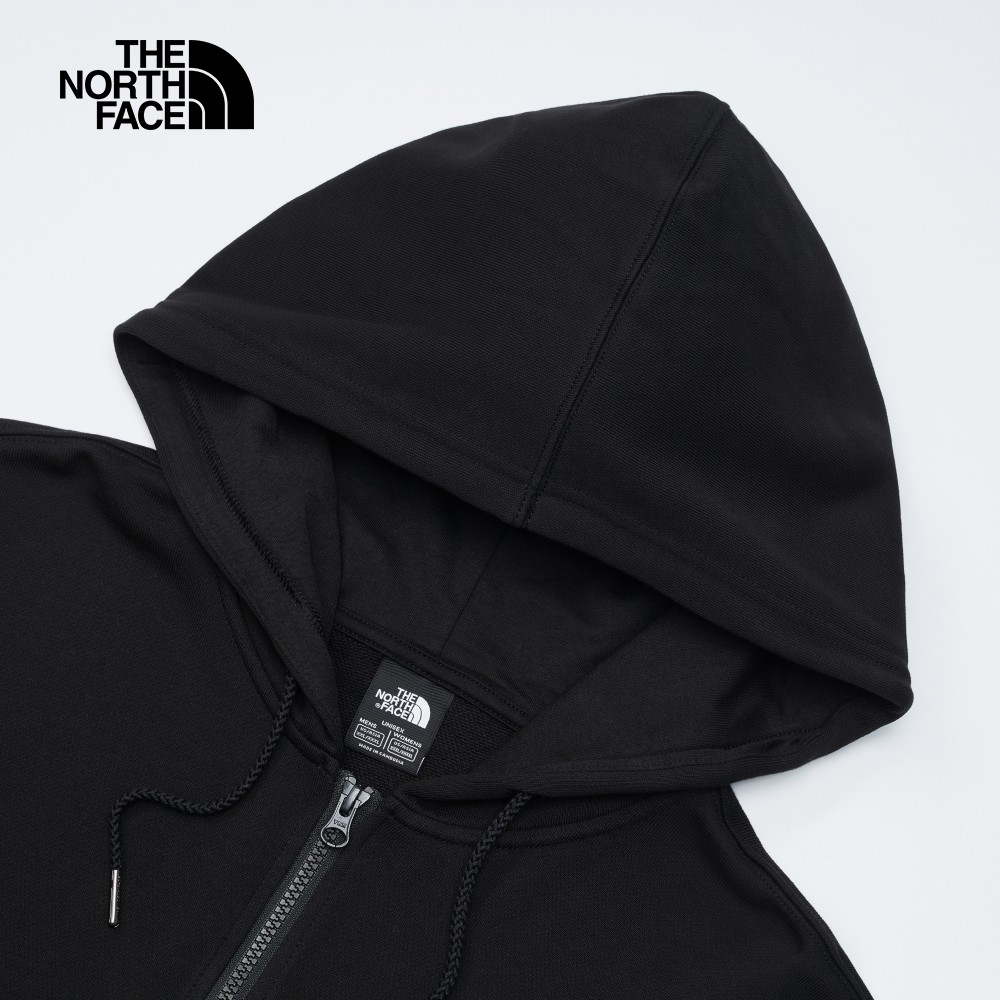 The North Face北面男女款黑色純棉舒適透氣LOGO連帽外套｜83ORJK3_5