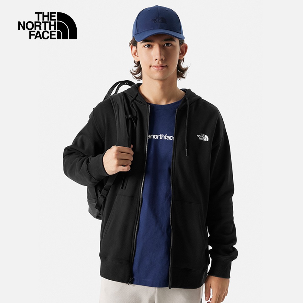 The North Face北面男女款黑色純棉舒適透氣LOGO連帽外套｜83ORJK3_8