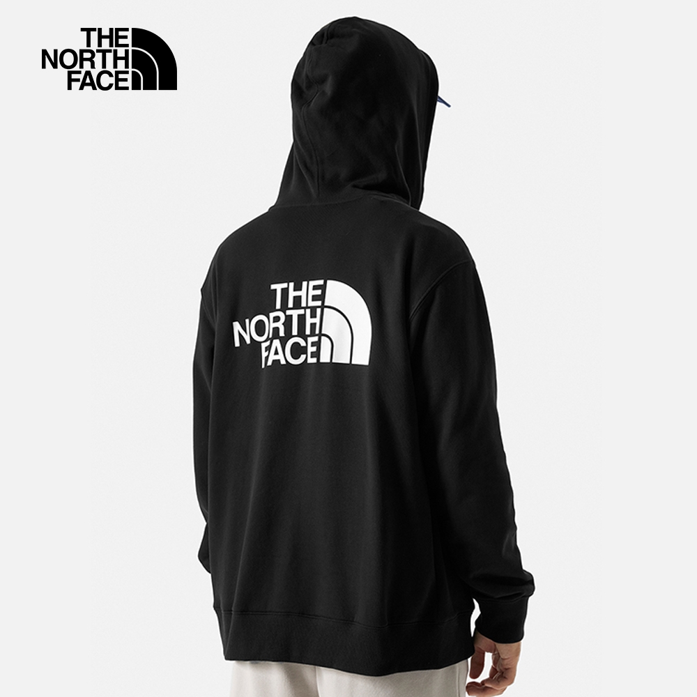 The North Face北面男女款黑色純棉舒適透氣LOGO連帽外套｜83ORJK3_9
